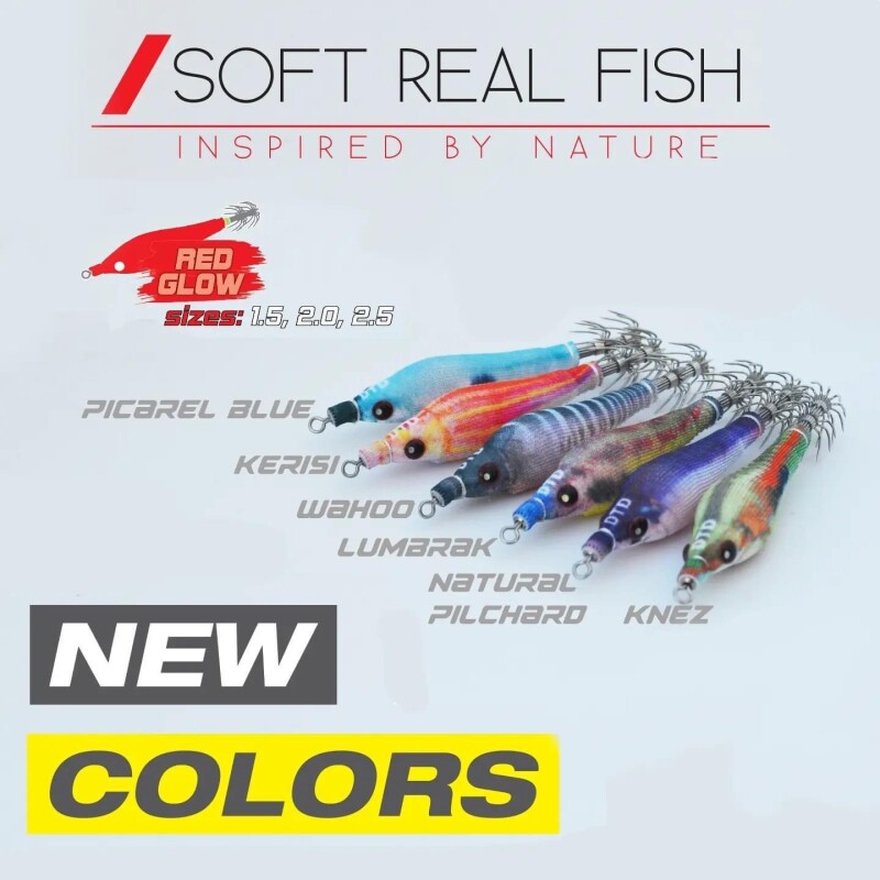 NUEVOS COLORES SOFT REAL FISH Pesca cefalópodos Dtd