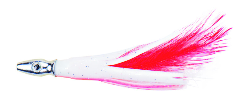 RED/WHITE FLASH FEATHER Señuelos Aparejos Para embarcación